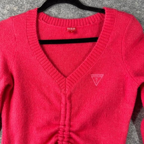 Guess Y2K Pink Lace Up Sweater Barbie Core Pullover Cardigan Size Small - Picture 3 of 14